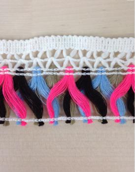 Quasten Borte - Boho - multicolor